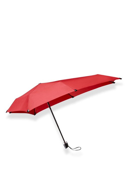 Senz Mini aerodynamische opvouwbare stormparaplu  - voorkant steenrood