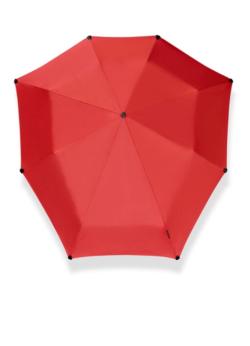 Senz Mini aerodynamische opvouwbare stormparaplu  - voorkant 2 steenrood