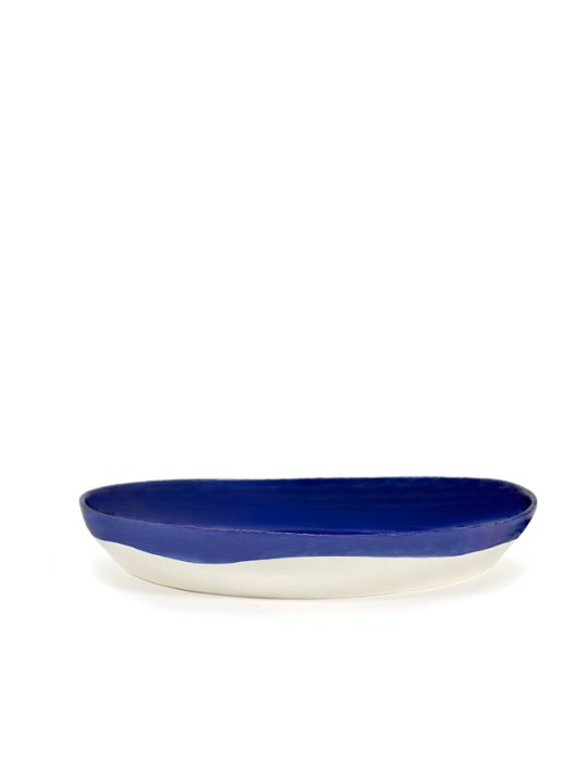 Serax FEAST Lapis Lazuli Swirl-Dots L serveerschaal 35 cm - detail donkerblauw