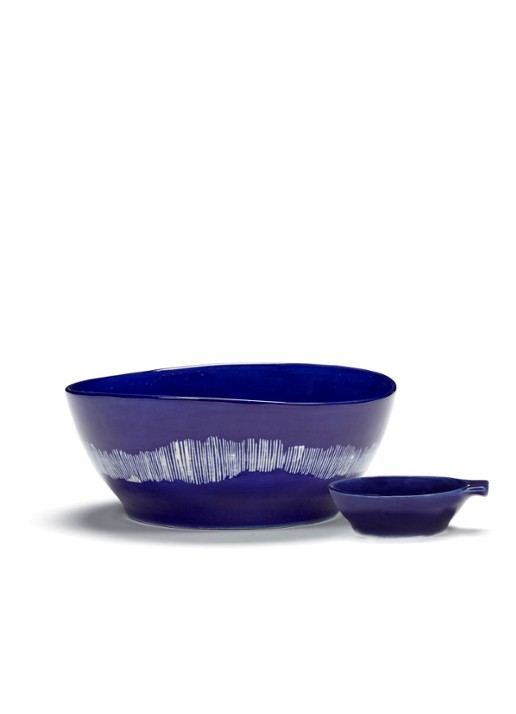 Serax FEAST Lapis Lazuli Swirl-Stripes L kom 18 cm - detail 2 blauw