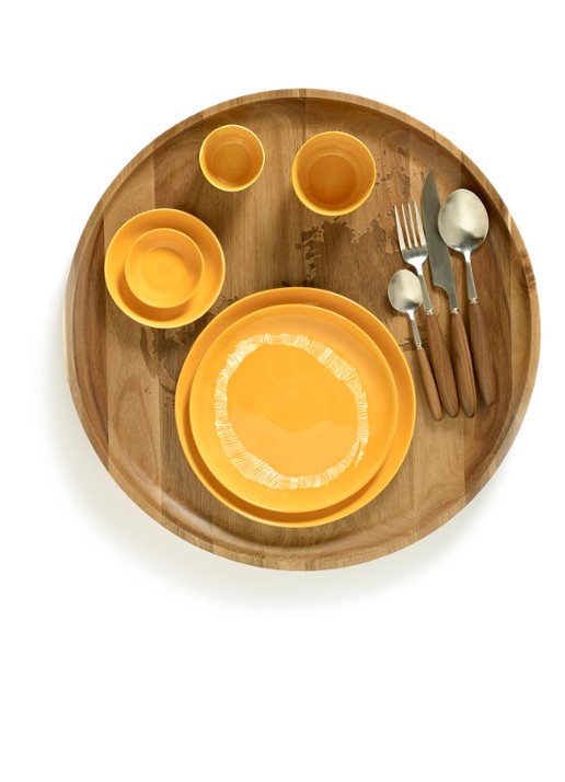 Serax FEAST Sunny Yellow Swirl-Stripes S ontbijtbord 19 cm - detail 6 geel