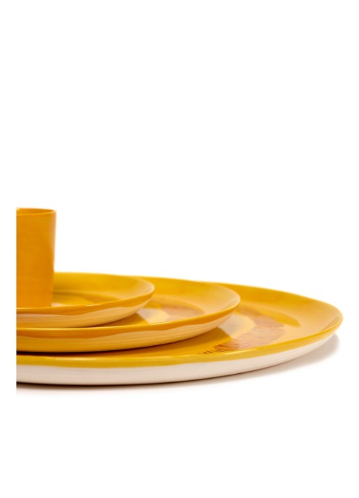 Serax FEAST Yellow Swirl-Stripes L serveerschaal 35 cm - detail 5 geel