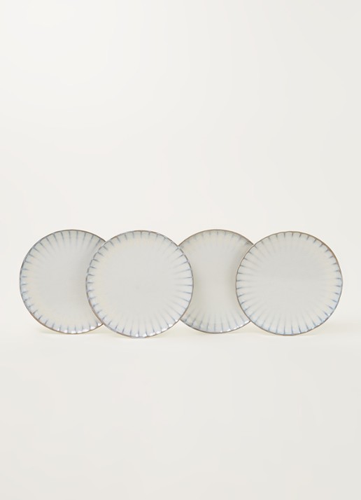 Serax Inku ontbijtbord 21 cm set van 4 - voorkant 2 wit