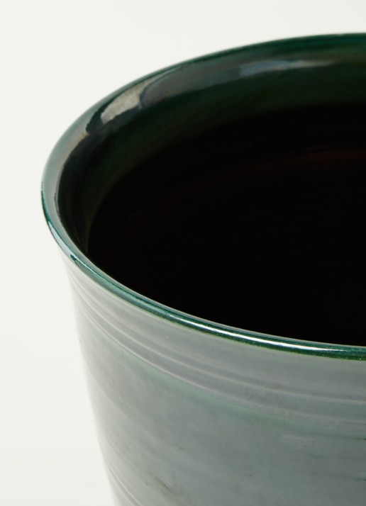 Serax Lines sierpot voor binnen - 30 cm  - detail donkergroen