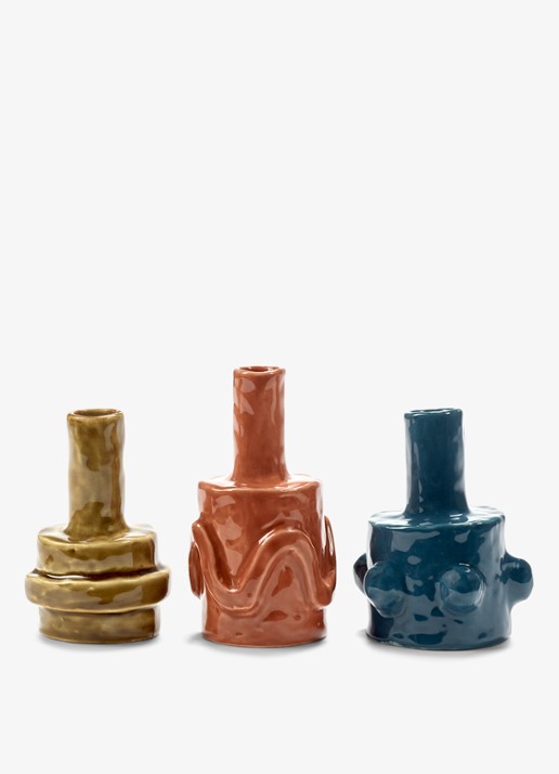 Serax Molly vaas 10 cm set van 3 - voorkant 3 multicolor