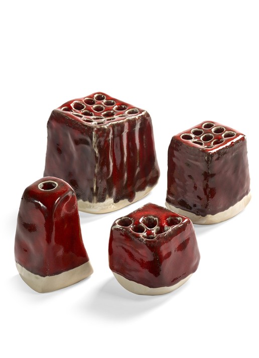 Serax Organisch gevormde vaas L 14 cm  - achterkant rood
