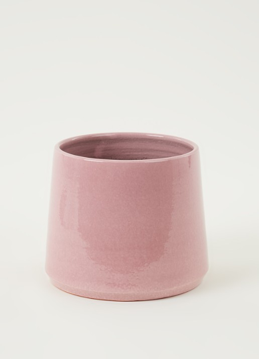 Serax Pot Cone bloempot van keramiek voor binnen - 22 cm - voorkant 3 roze