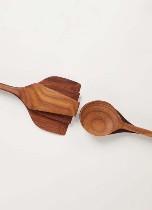 Serax Pure keukengerei van hout 5-delig - detail bruin