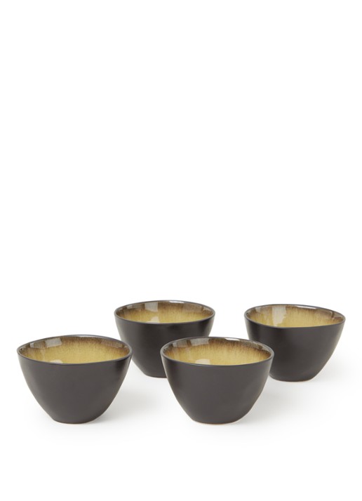 Serax Pure kom 10,5 cm set van 4 - voorkant zwart