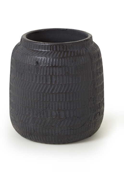Serax Sierpot M van aardewerk voor binnen Ø20 cm - voorkant zwart