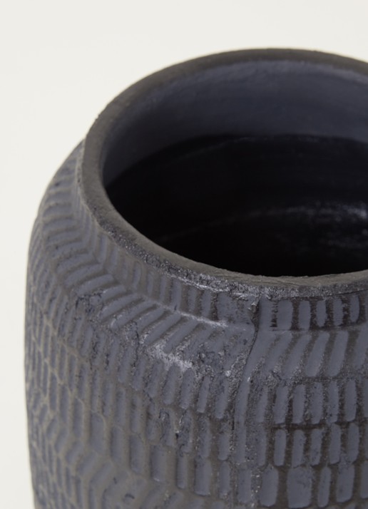 Serax Sierpot M van aardewerk voor binnen Ø20 cm - voorkant 2 zwart
