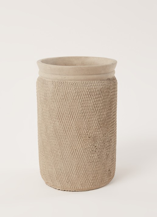 Serax Slang L bloempot van aardewerk voor binnen Ø 15 cm - voorkant 2 zand
