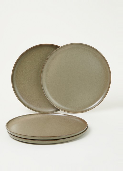 Serax Surface dinerbord 27 cm set van 4 - voorkant 2 groen