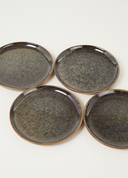 Serax Surface ontbijtbord 16 cm set van 4 - detail donkergroen