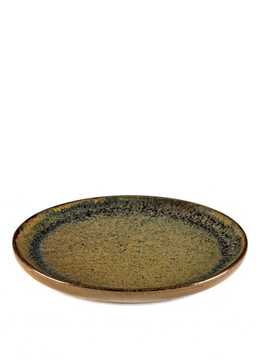Serax Surface side plate bordje 16 cm - voorkant olijfgroen