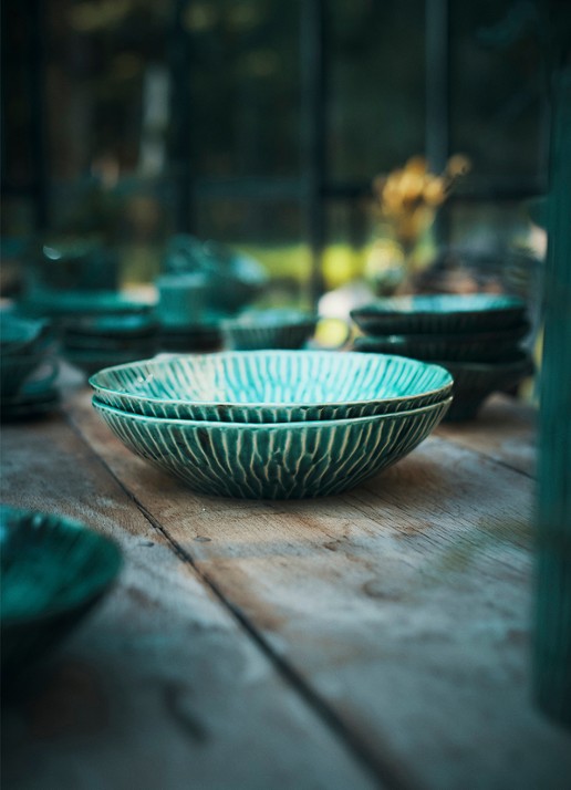 Serax Verde Lanza diep bord 22 cm - voorkant 2 groen