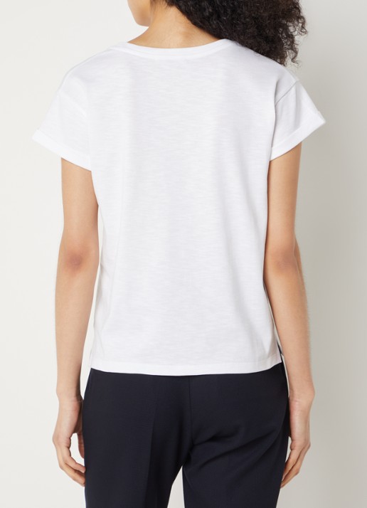 Sessùn Albano T-shirt  met stretch - achterkant 3 wit