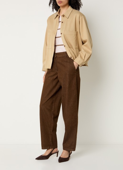 Sessùn Anderson overshirt met borstzakken - voorkant 3 camel
