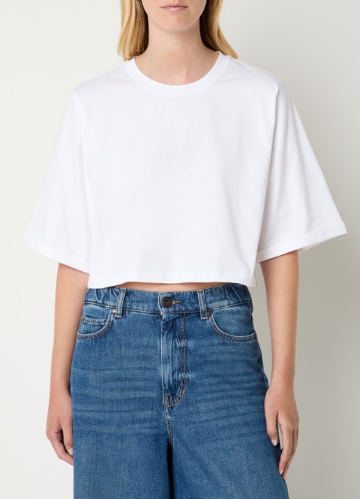 Sessùn Babe cropped T-shirt met ronde hals