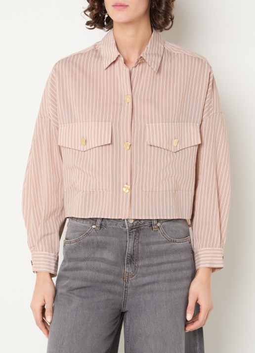 Sessùn Balanca blouse met streepprint en klepzakken