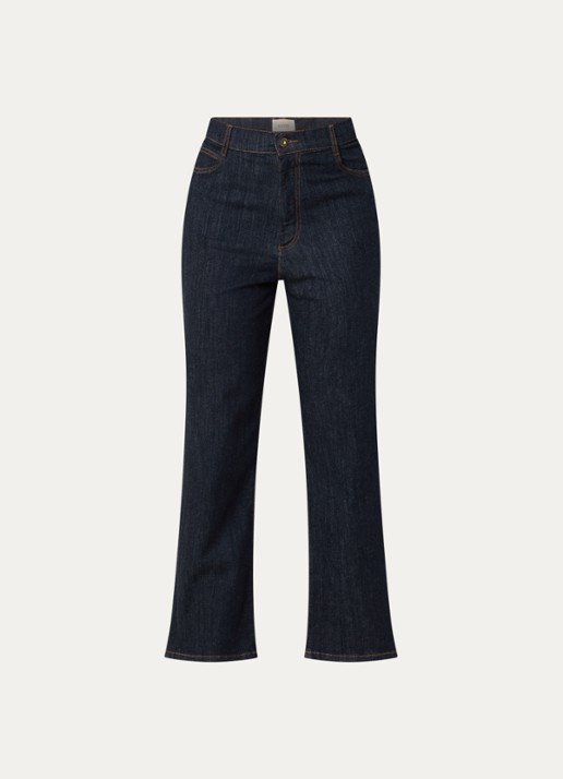 Sessùn Bay Cruise high waist cropped bootcut jeans met donkere wassing - voorkant 4 indigo