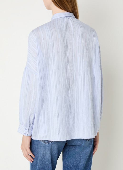 Sessùn Botan blouse met streepprint - achterkant 4 lila