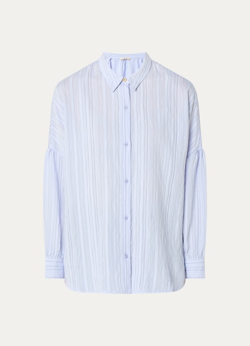 Sessùn Botan blouse met streepprint - voorkant 2 lila