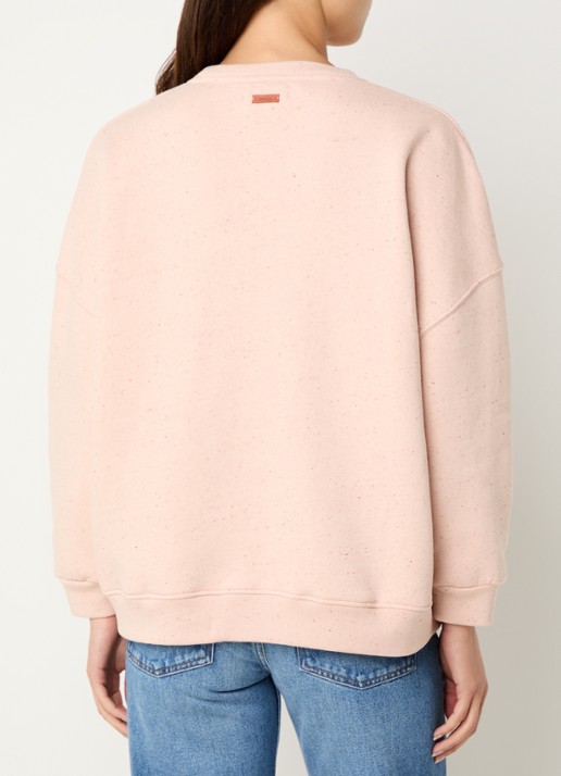 Sessùn Chebbi sweater in linnenblend met ronde hals - achterkant lichtroze