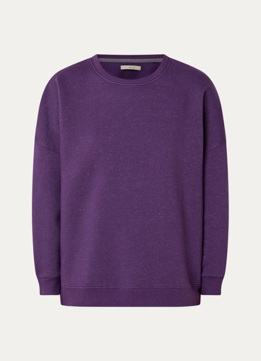 Sessùn Chebbi sweater in linnenblend met ronde hals - voorkant 3 paars
