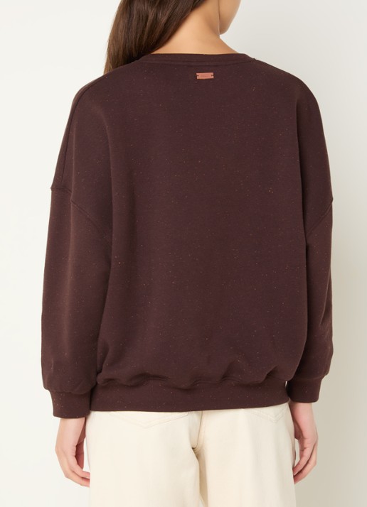 Sessùn Chebbi sweater in linnenblend - achterkant 4 donkerbruin