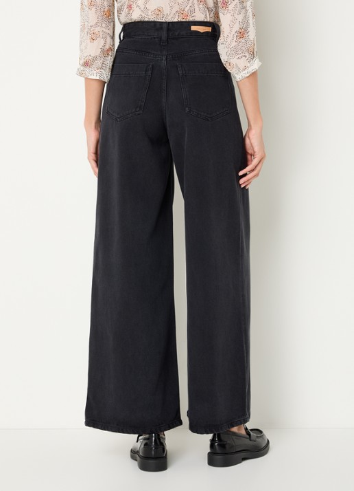 Sessùn Dalt high waist wide leg jeans  - achterkant 5 antraciet