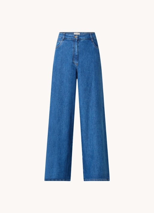 Sessùn Dalt high waist wide leg jeans  - voorkant indigo