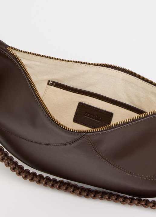 Sessùn Divilio crossbodytas van leer - detail bruin