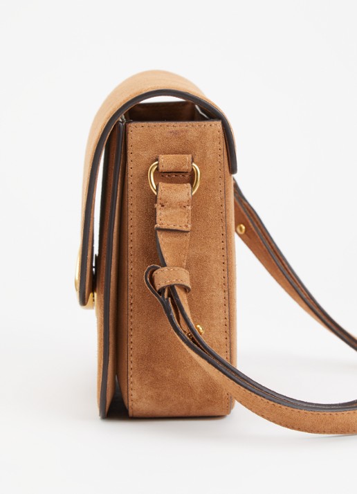 Sessùn Diviluz crossbodytas van leer met verstelbare schouderriem - detail 3 cognac