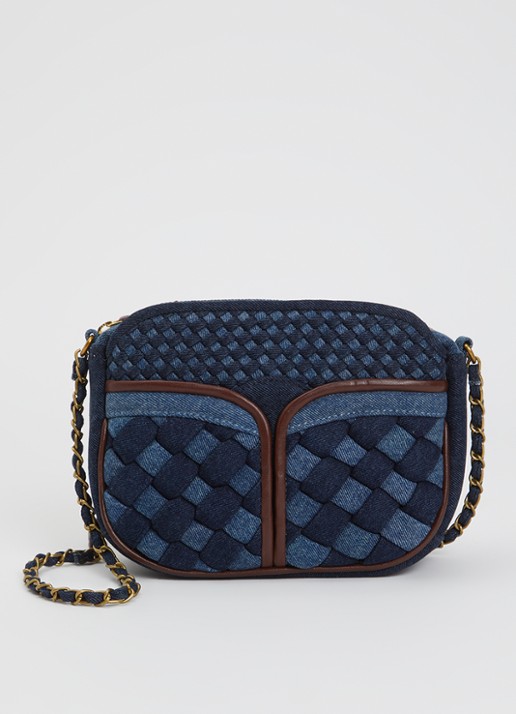 Sessùn Divine Braided crossbodytas met details van lamsleer