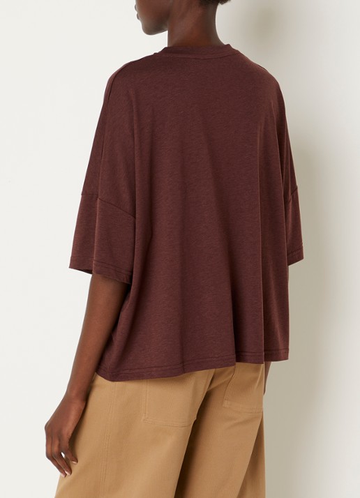 Sessùn Dorel T-shirt met ronde hals - achterkant 4 camel