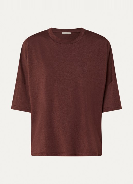 Sessùn Dorel T-shirt met ronde hals - voorkant camel