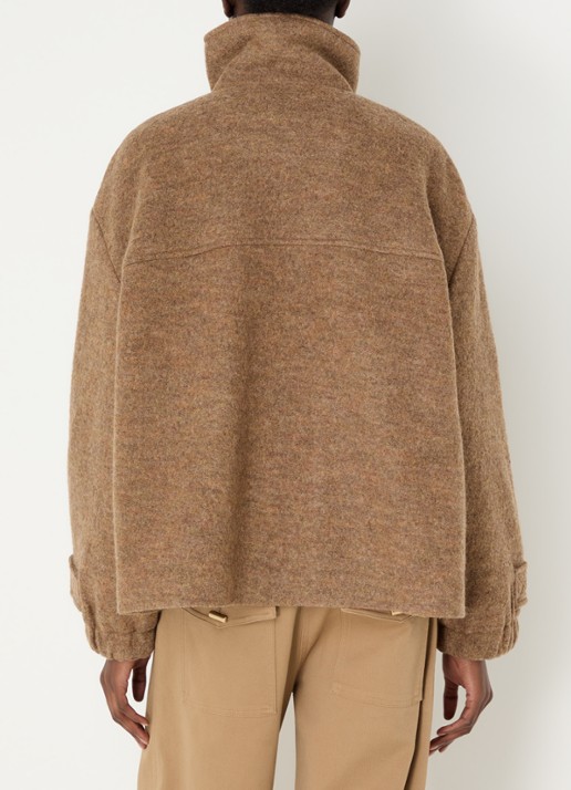 Sessùn Hattson mantel van wol met klepzakken - achterkant 2 camel
