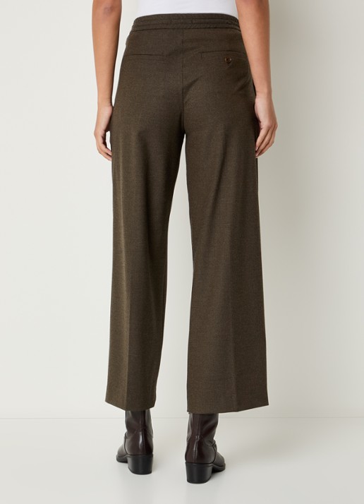 Sessùn Hojiki high waist wide fit broek met steekzakken - achterkant taupe