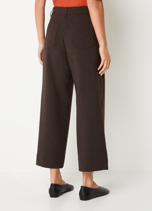 Sessùn Hudkin high waist loose fit pantalon met steekzakken - achterkant 4 donkerbruin