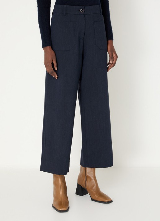 Sessùn Hudkin high waist loose fit pantalon met steekzakken - detail indigo