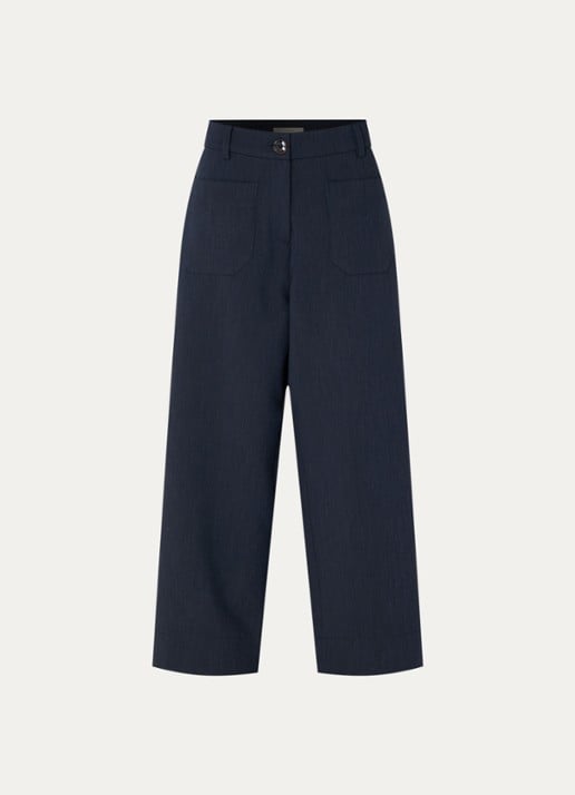Sessùn Hudkin high waist loose fit pantalon met steekzakken - voorkant 3 indigo