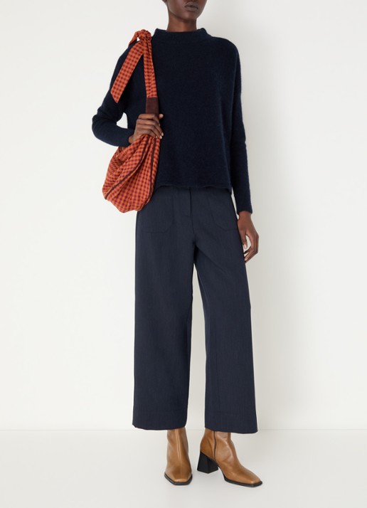 Sessùn Hudkin high waist loose fit pantalon met steekzakken - voorkant 4 indigo