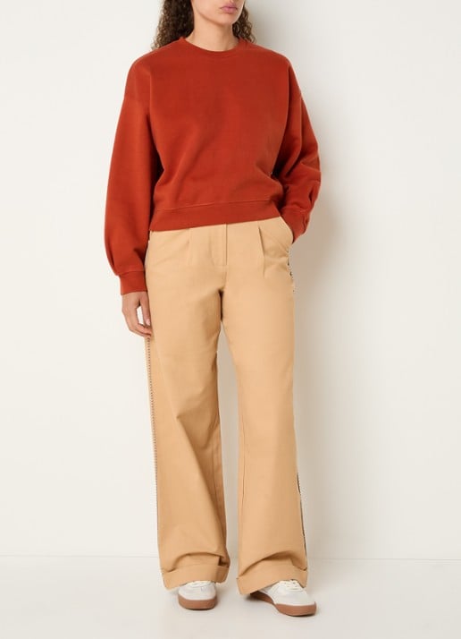 Sessùn Inea sweater met ronde hals - voorkant 3 steenrood