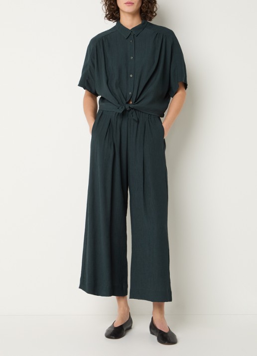 Sessùn Isla Minima culottes van crêpe  - voorkant 4 petrol