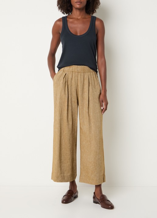 Sessùn Isla Minima culottes van crêpe  - voorkant 4 beige