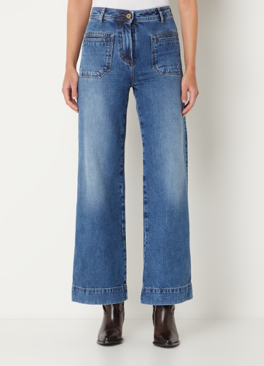 Sessùn Johnny high waist bootcut jeans met medium wassing