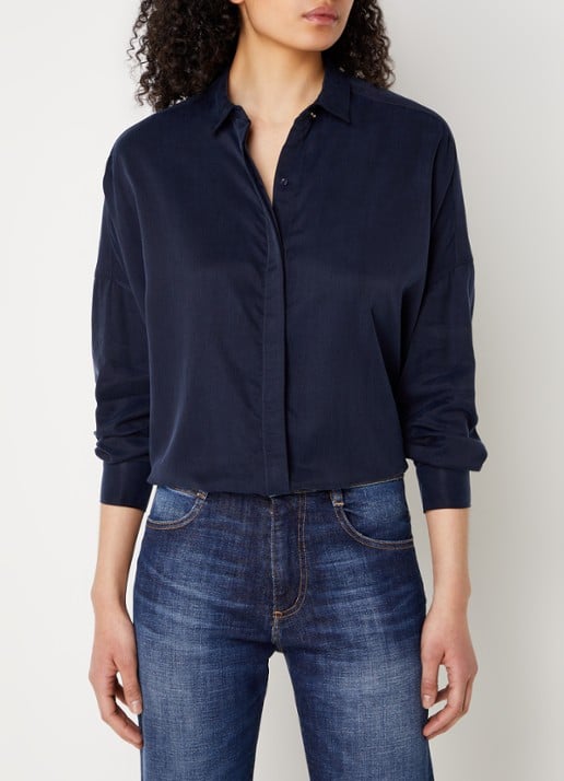 Sessùn Lady D blouse met blinde knoopsluiting