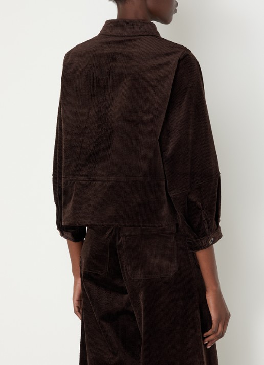 Sessùn Leotown blouse van corduroy - achterkant 2 donkerbruin