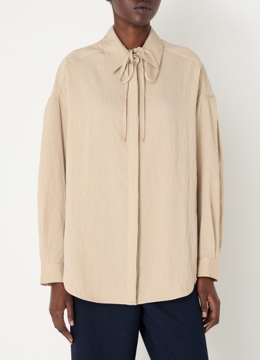 Sessùn Liza blouse met streepprint - detail beige